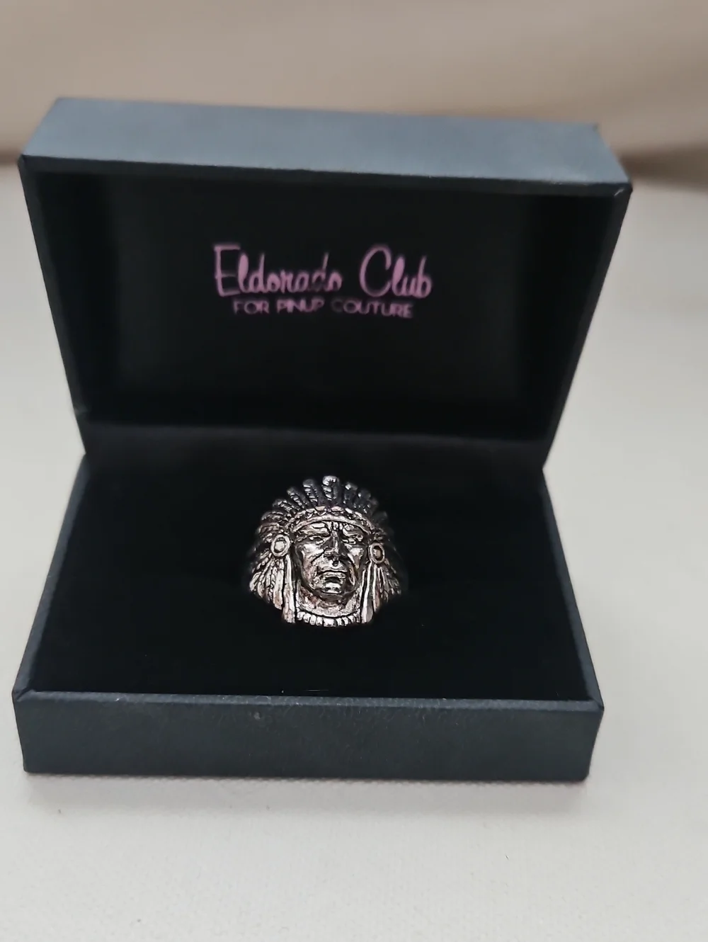 Eldorado Club For Pinup Couture Silver-Tone Native Chief Statement Ring